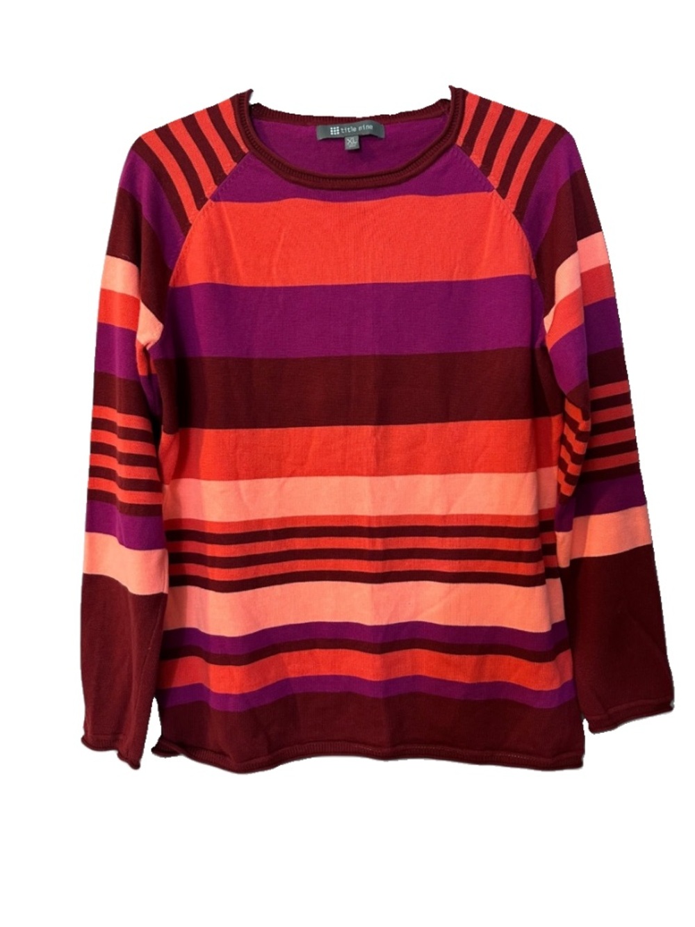 Title Nine Colorful Striped Crewneck Sweater